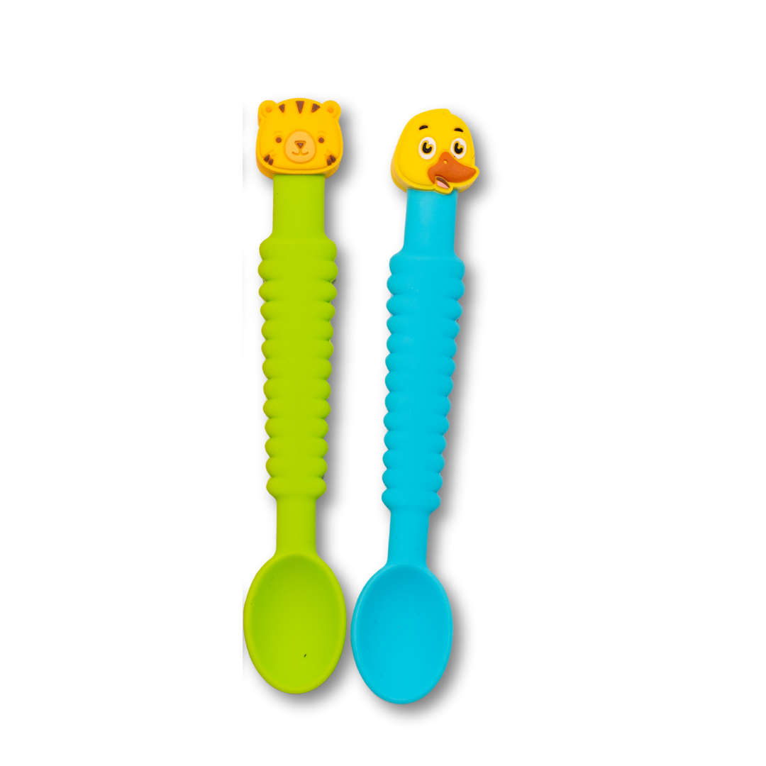 Silicone Feeding Set (5pcs) - Plate, Cup, Bowl, Bib + 2 Spoons