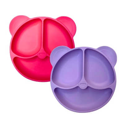 Bear Face Silicone Suction Plate by LittleGrubbers
